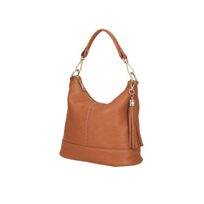 Italienische Leder Umhängetasche Damen "Nora" - praktischer Shopper-Tasche