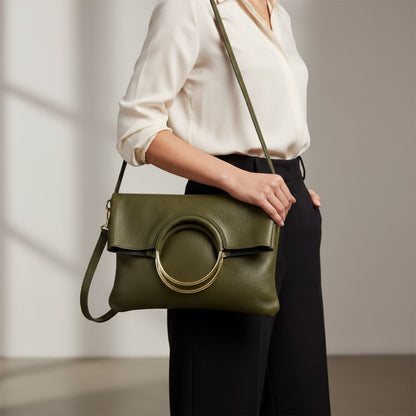 Italienische Leder Clutch mit edlen Metalldetails 2-er Set