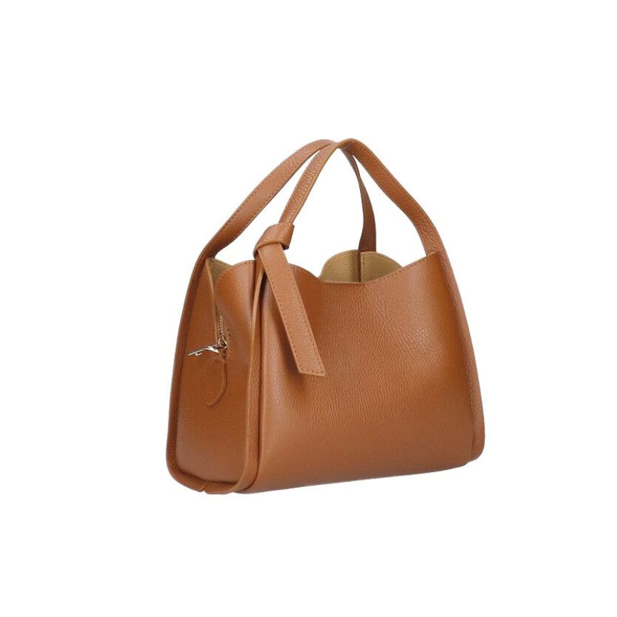 Josianne - Elegante Echtleder-Handtasche mit Griffen - stilvolle Henkeltasche