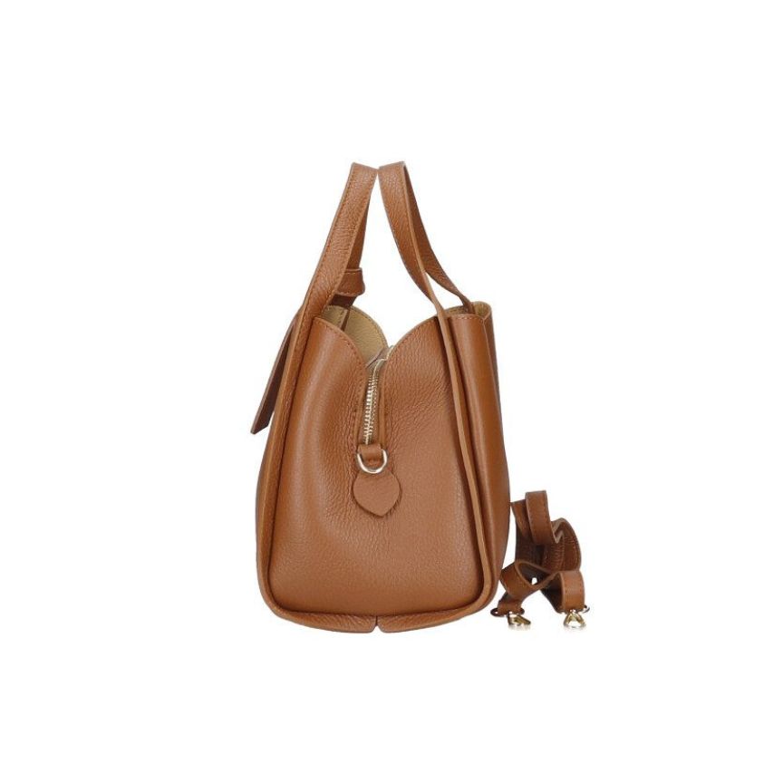 Josianne - Elegante Echtleder-Handtasche mit Griffen - stilvolle Henkeltasche
