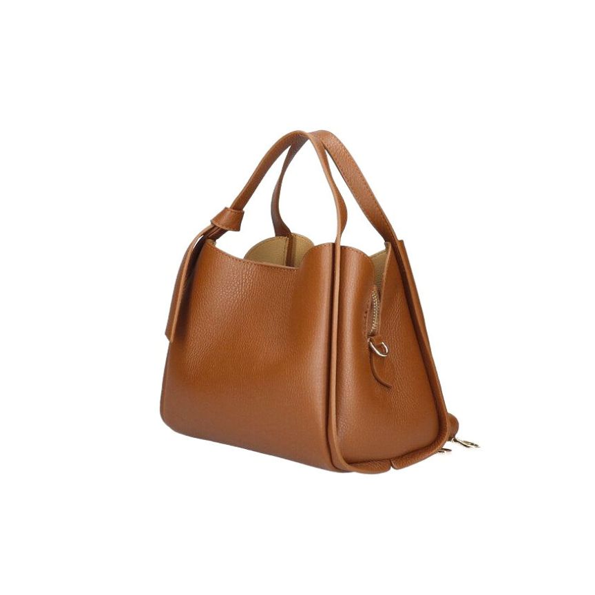Josianne - Elegante Echtleder-Handtasche mit Griffen - stilvolle Henkeltasche