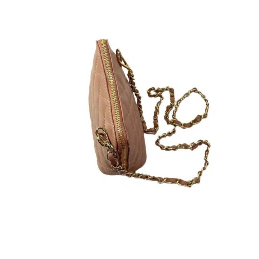 "Tina" - Gesteppte Echtleder Crossbody-Tasche mit Kettenriemen