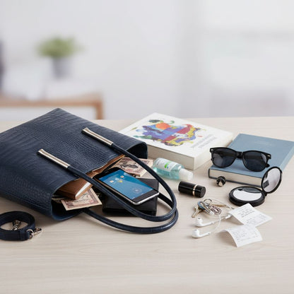 Klassische Leder Henkeltasche - schlichte und elegante Tragetasche - luxuriöses Design