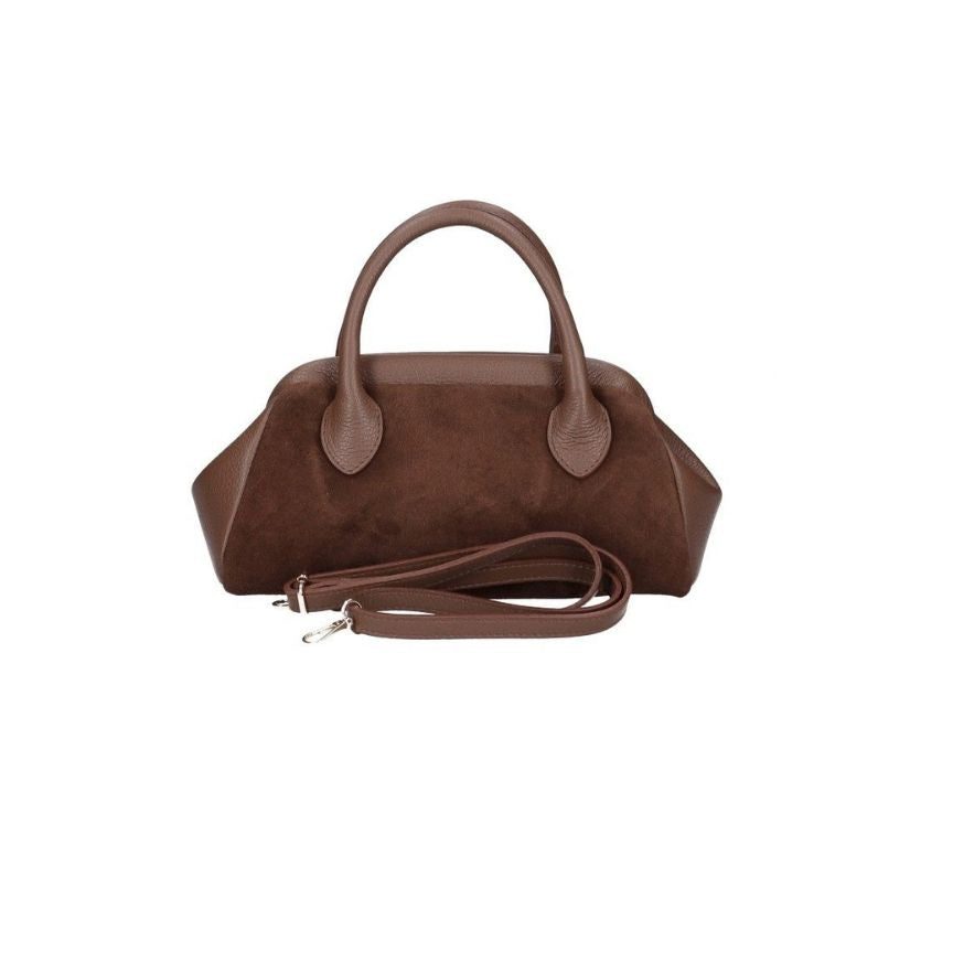 Klassische Lederhandtasche "Cindy" - aus Leder & Wildleder - schlicht, edel & charaktervoll