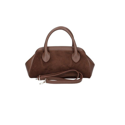 Klassische Lederhandtasche "Cindy" - aus Leder & Wildleder - schlicht, edel & charaktervoll
