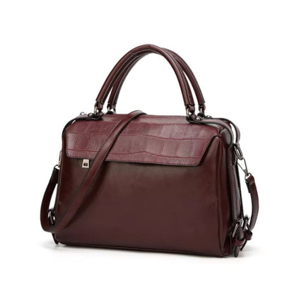Klassische Damen Schultertasche mit drei Fächern mittelgroß