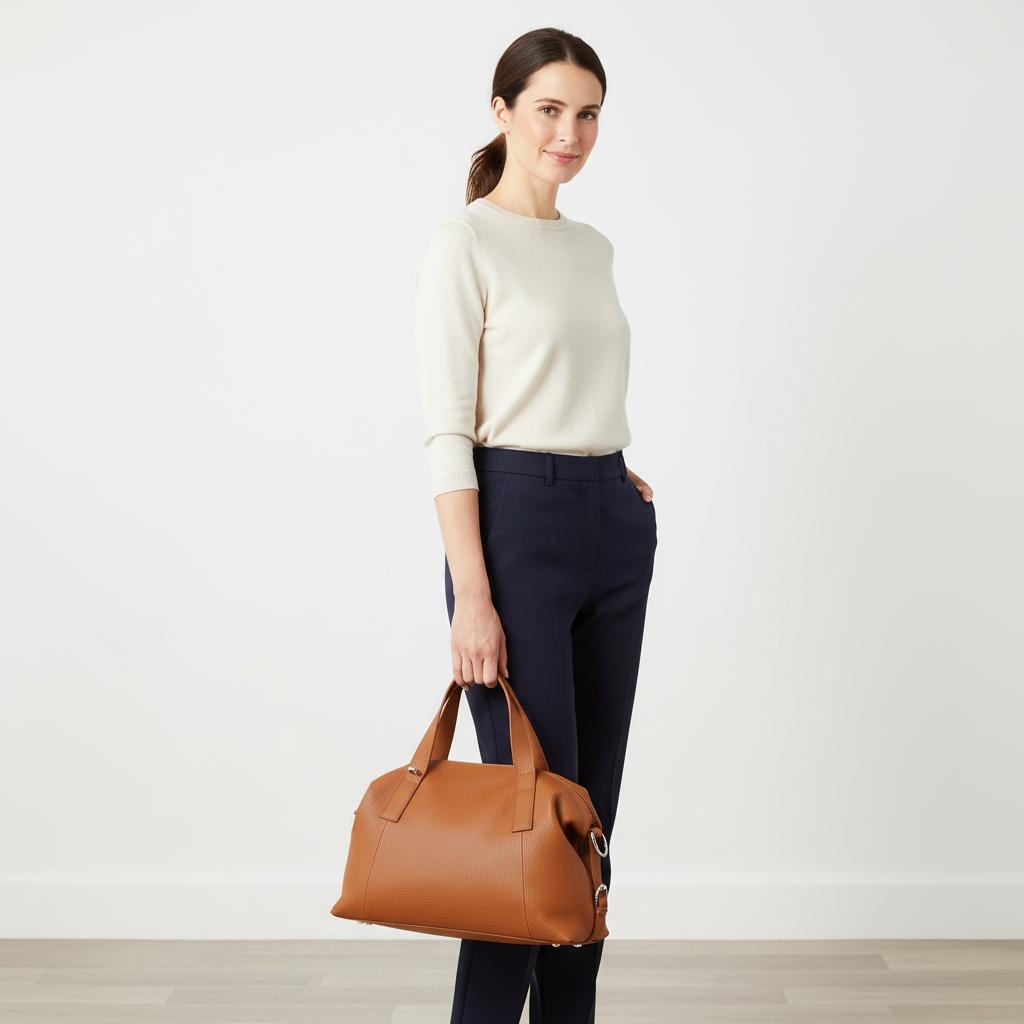 Klassische Leder Henkeltasche - Schlicht, zeitlos & elegant - Bestseller