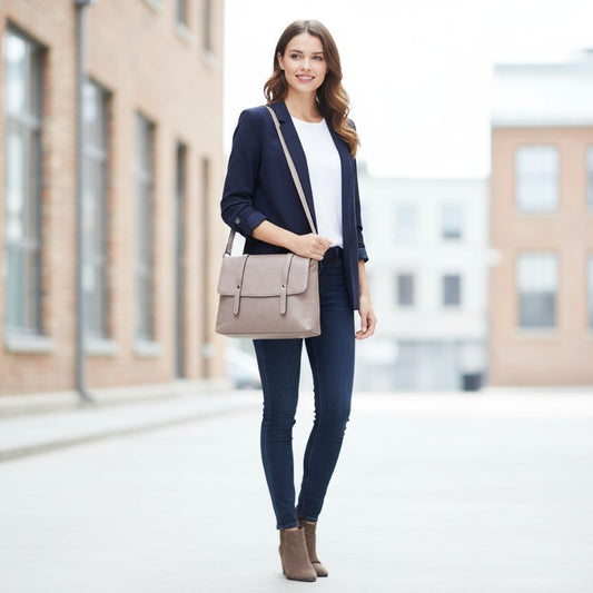 Klassische Messenger-Bag mit Magnetklappe - mittelgroß