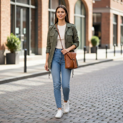 Damen Crossbody-Tasche aus Echtleder - kompakt, geräumig, praktisch
