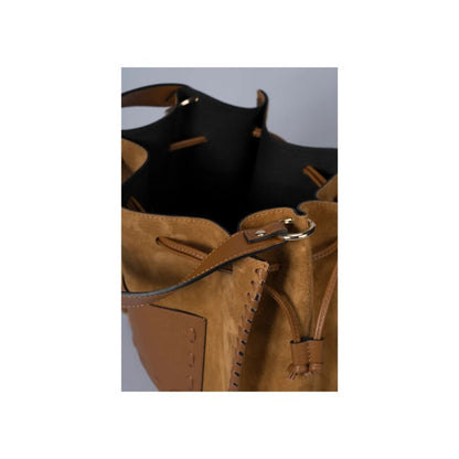 Leder-Bucket-Bag "Miami" - Beuteltasche mit Ziernähten - Handgefertigt