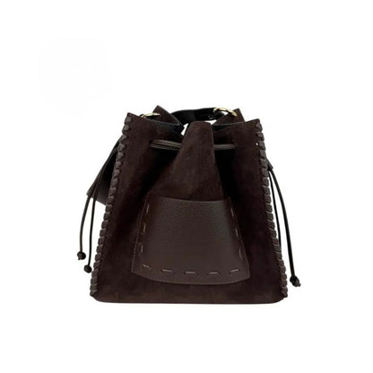 Leder-Bucket-Bag "Miami" - Beuteltasche mit Ziernähten - Handgefertigt