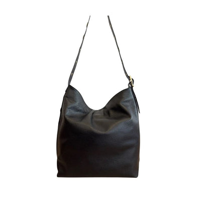 "Charlotte" - Stilvolle Leder-Shopper mit goldfarbenen Details - mittelgroß, geräumig