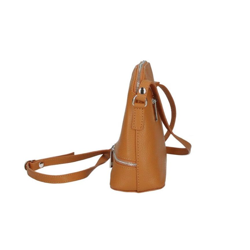 Leder Crossbody-Bag mit dekorativem Silberstreifen - Minimalistisch & Alltagstauglich