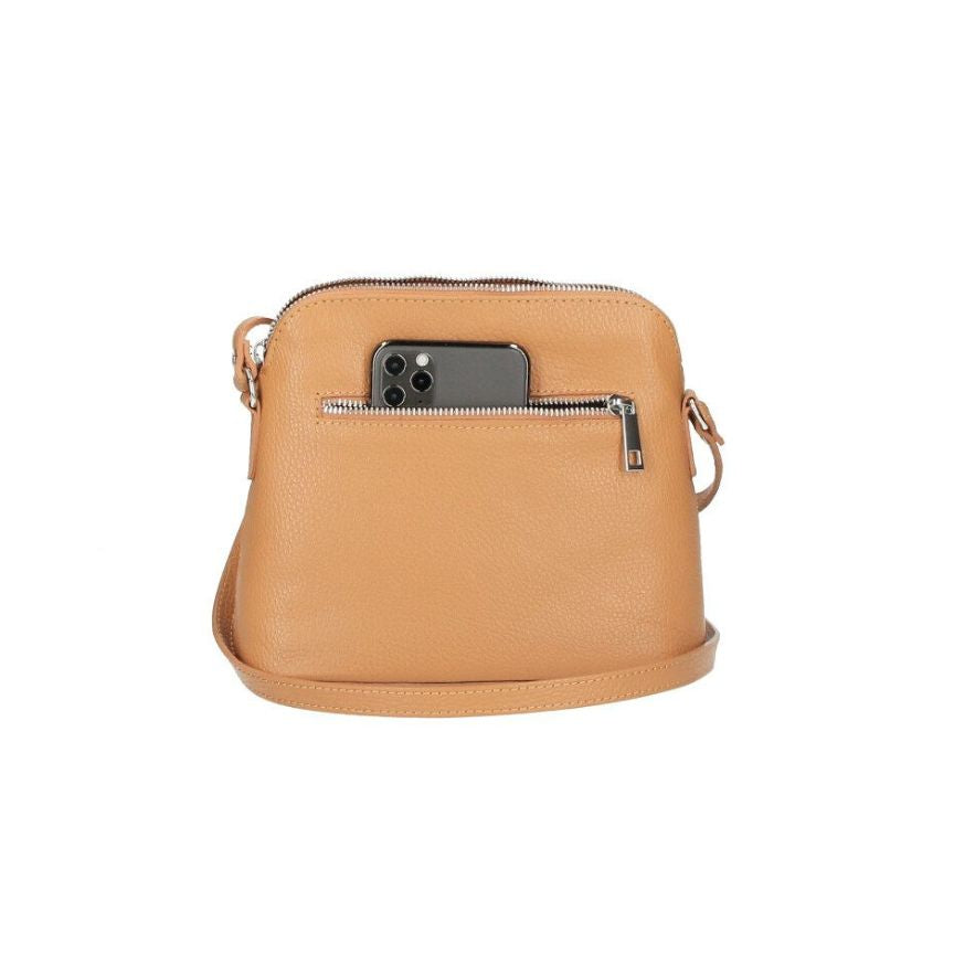 Leder Crossbody-Bag mit dekorativem Silberstreifen - Minimalistisch & Alltagstauglich
