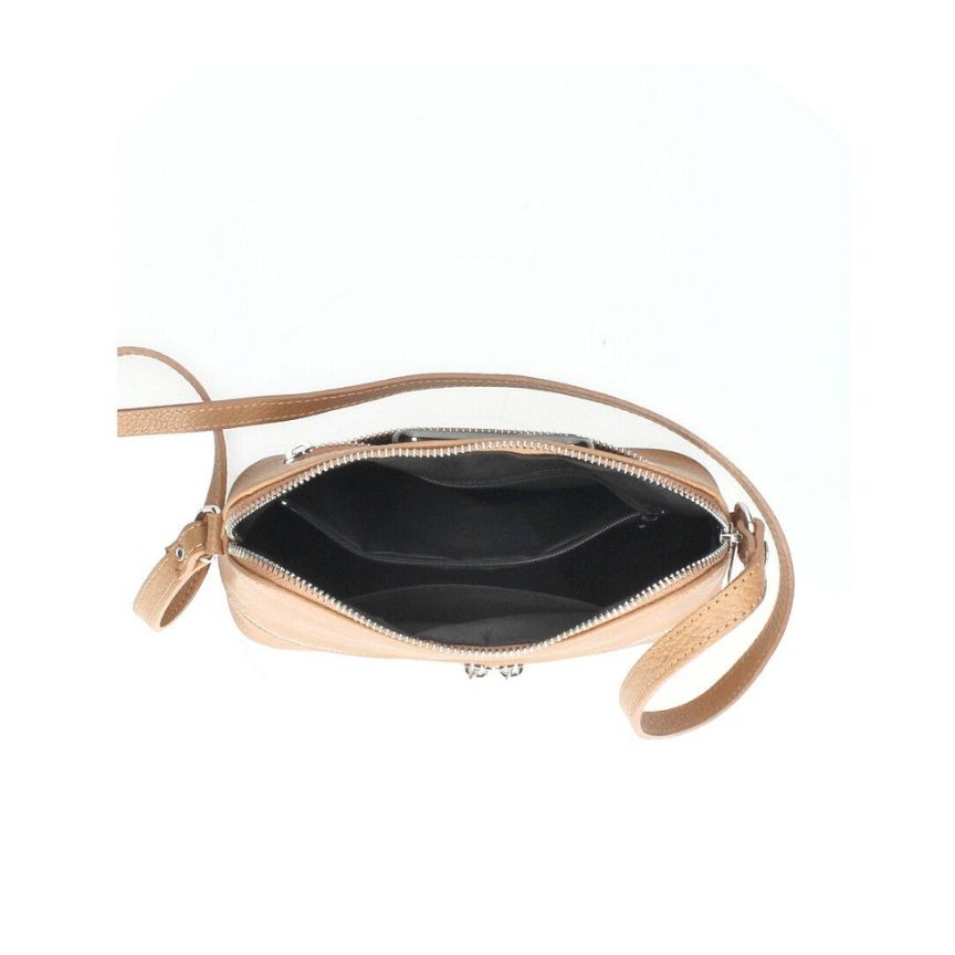 Leder Crossbody-Bag mit dekorativem Silberstreifen - Minimalistisch & Alltagstauglich