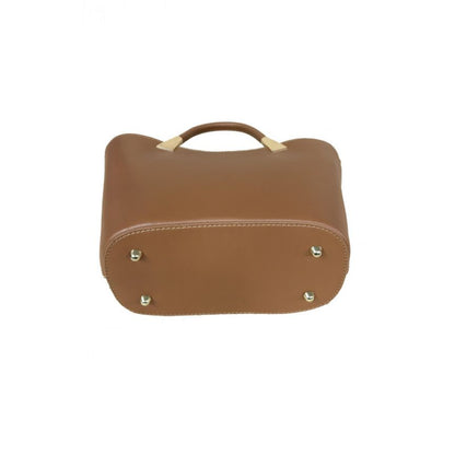 "Savanna" - Damenhandtasche aus Leder in Tulpenform mit goldenen Beschlägen