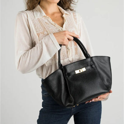 "Martina" - Damen Henkeltasche - Stilvolle Lederhandtasche mit Henkeln