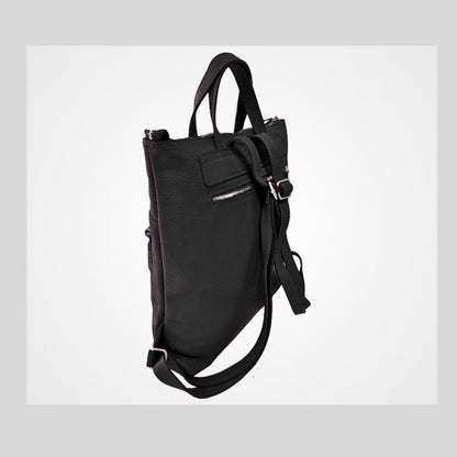 Leder Rucksack mit Fronttasche und Henkeln - Geräumig & Praktisch