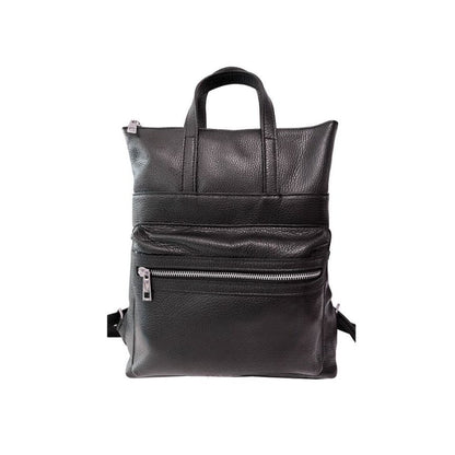 Leder Rucksack mit Fronttasche und Henkeln - Geräumig & Praktisch