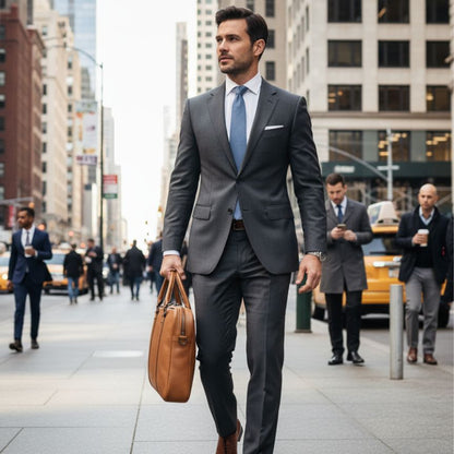 Leder Aktentasche mit Laptopfach 17" und drei Hauptfächern