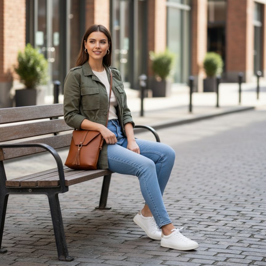 Damen Crossbody-Tasche aus Echtleder - kompakt, geräumig, praktisch