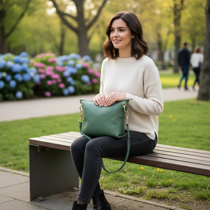 Leder Partytasche Damen Minimalistische Clutch