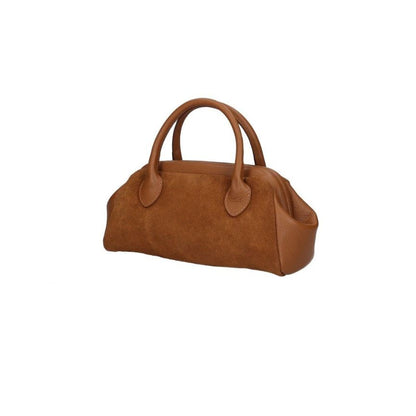Klassische Lederhandtasche "Cindy" - aus Leder & Wildleder - schlicht, edel & charaktervoll