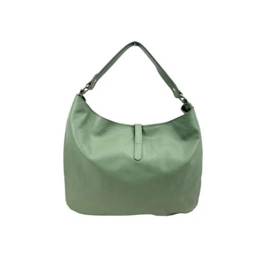 "Sara" - Elegante Lederhandtasche mit Henkel und goldfarbenen Details