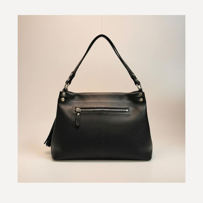 Lederhandtasche mit praktischem Innenfach und kurzen Henkeln - mittelgroß & stilvoll