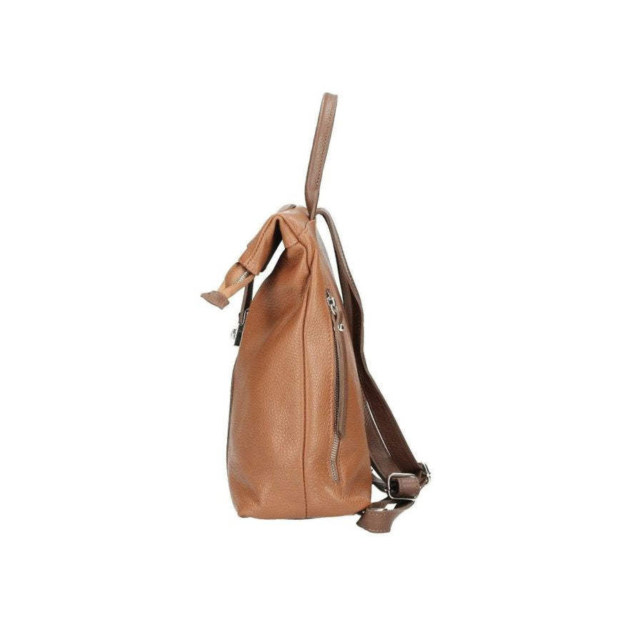 Lederrucksack - Erweiterbar & Modern mit Einzelfach, Seitentasche & Innentaschen