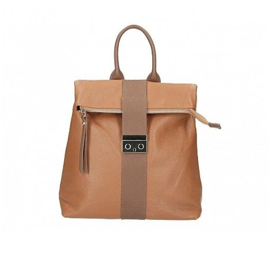 Lederrucksack - Erweiterbar & Modern mit Einzelfach, Seitentasche & Innentaschen