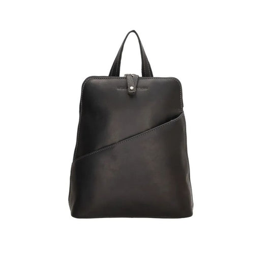 Moderner Lederrucksack mit Fronttasche - schlicht, elegant & praktisch