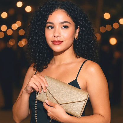Glamouröse Glitzer Partytasche Gold