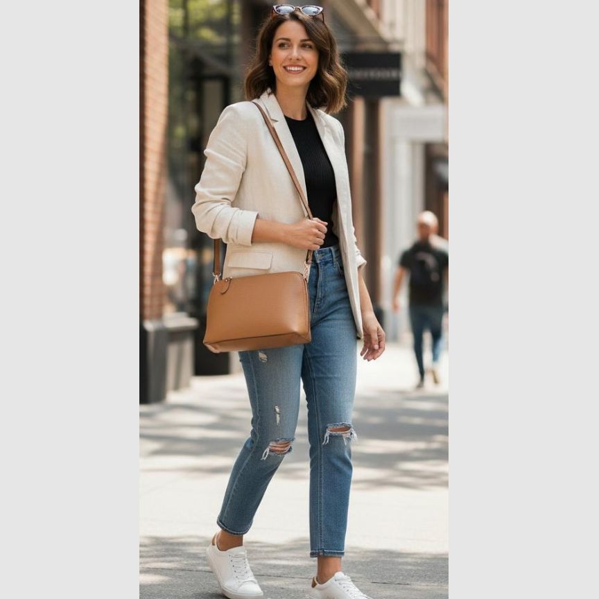 Must-Have Lederhandtasche mit goldfarbenen Details - modern, schlicht & elegant