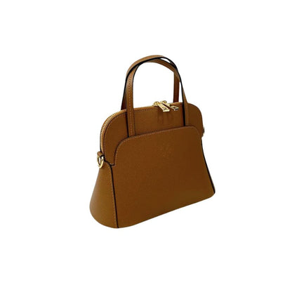 "Iman" - Minimalistische Damenhandtasche aus Leder mit Henkeln und 2 Fächern