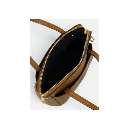 "Iman" - Minimalistische Damenhandtasche aus Leder mit Henkeln und 2 Fächern