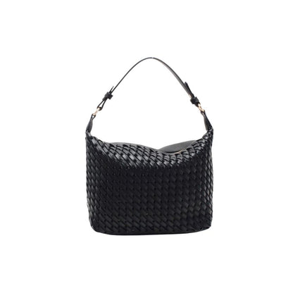 Mittelgroße Damenhandtasche im gewebten Design - modern, edel und vielseitig