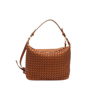 Mittelgroße Damenhandtasche im gewebten Design - modern, edel und vielseitig