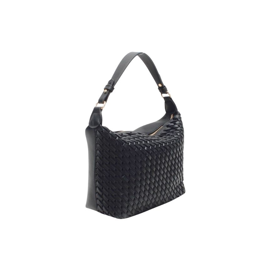 Mittelgroße Damenhandtasche im gewebten Design - modern, edel und vielseitig