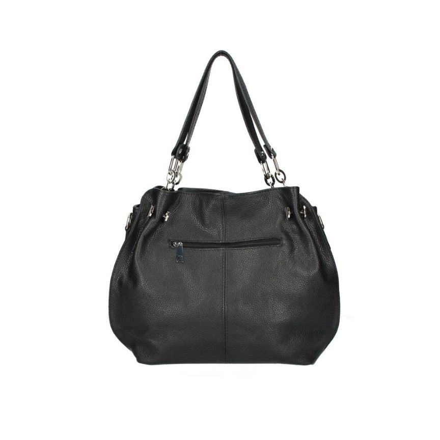 Mittelgroße Echtleder Henkeltasche aus Italien - elegant & funktionale Schultertasche