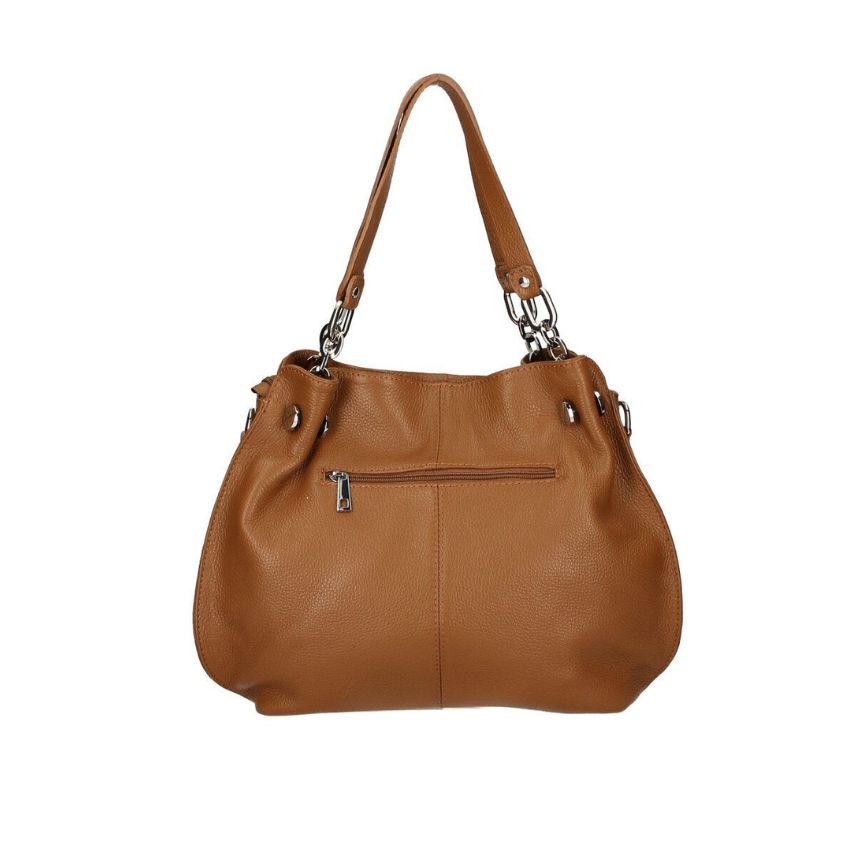 Mittelgroße Echtleder Henkeltasche aus Italien - elegant & funktionale Schultertasche