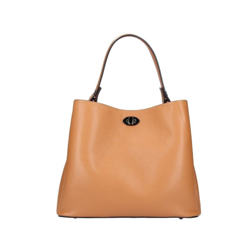 Mittelgroße Echtleder Henkeltasche aus Italien - vielseitig, elegant & zeitlos