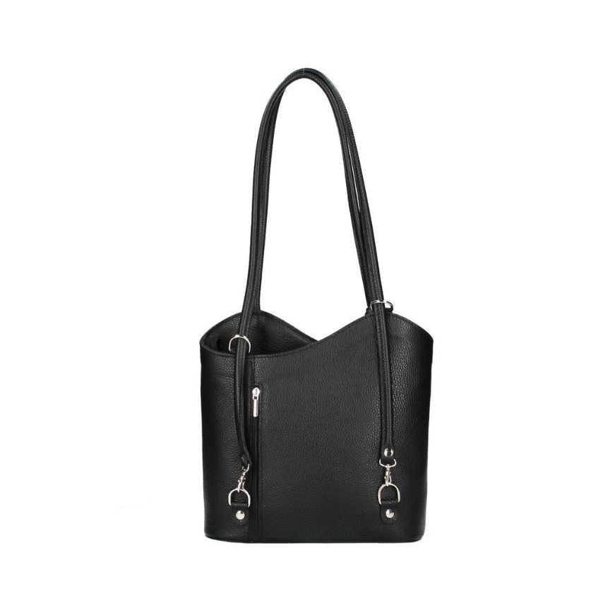 Mittelgroße Echtleder Henkeltasche mit Rucksackfunktion - edel & vielseitig