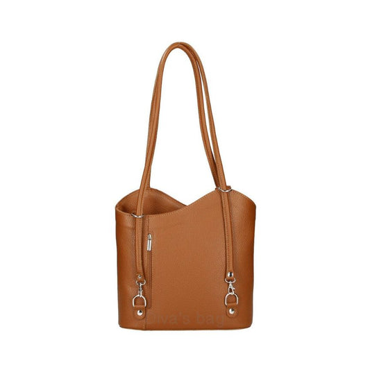Mittelgroße Echtleder Henkeltasche mit Rucksackfunktion - edel & vielseitig