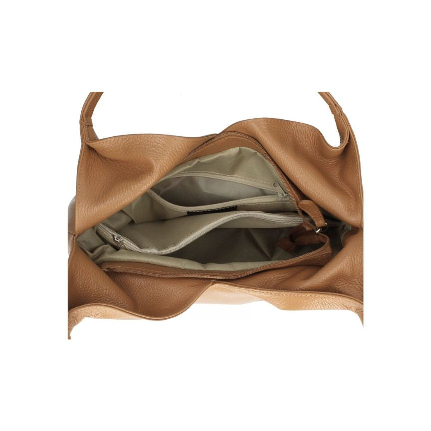 Leder-Schultertasche mit Fronttasche & Innenfächern "Annette" - Stilvoll und Geräumig