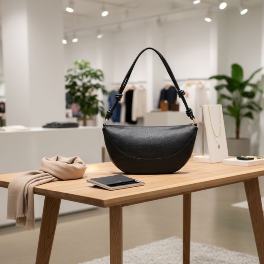 Elegante Damenhandtasche für Alltags - Mittelgroße Halbmondtasche