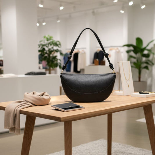 Elegante Damenhandtasche für Alltags - Mittelgroße Halbmondtasche