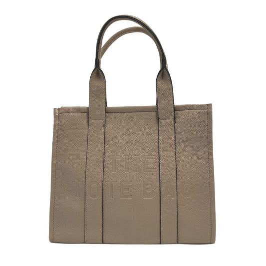 Mittelgroße Beige Tote-Bag - Alltag trifft Eleganz mit stabilen Griffen 