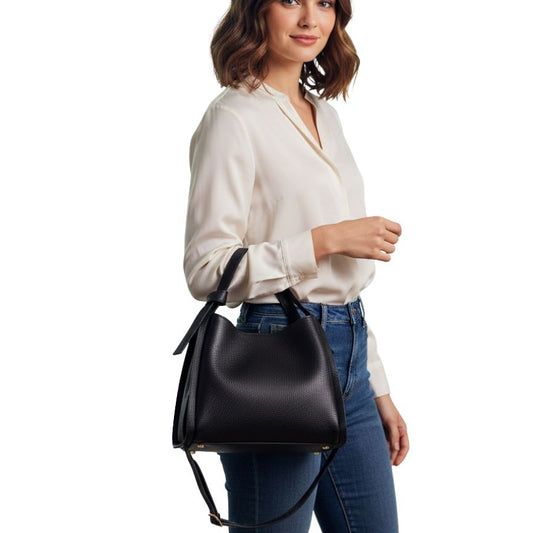 Josianne - Elegante Echtleder-Handtasche mit Griffen - stilvolle Henkeltasche
