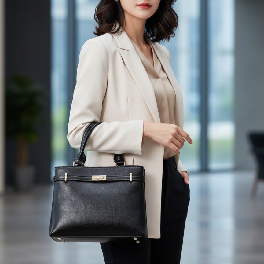 Damen Umhängetasche mit Henkel mittelgroß